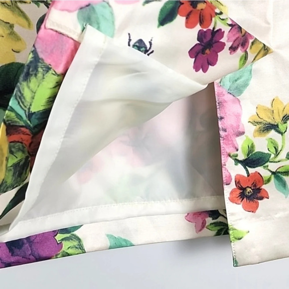 Sandra Angelozzi Women's Silk Cotton Blend Floral Print Mult Skirt Lined Size 36 - Picture 7 of 15